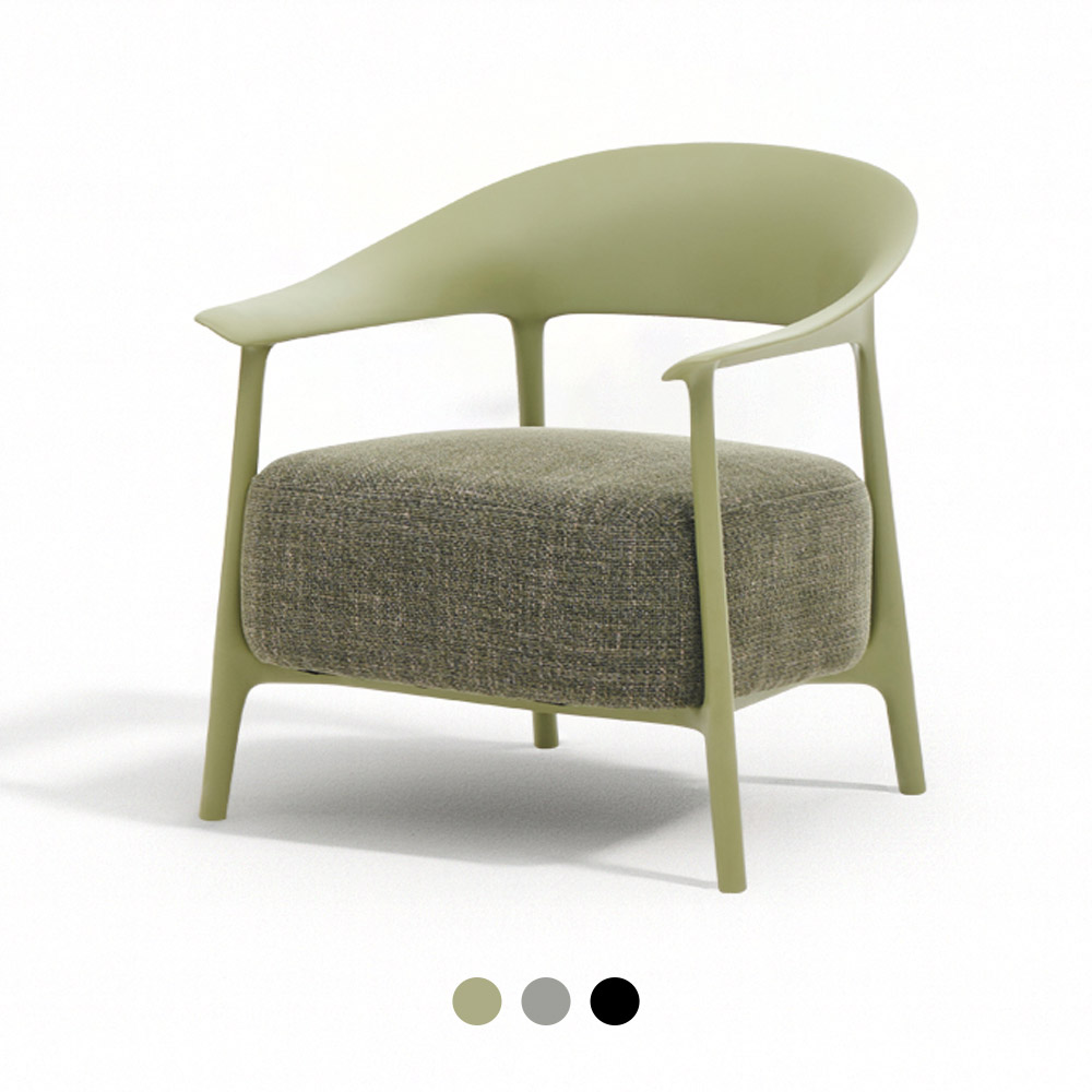 라운지체어 | JLP436G3 가죽 카페 라운지 암체어 회전 의자 - 브라운